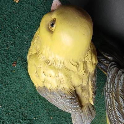 Set of 2 Large Yellow Bird Garden or Porch Statues
