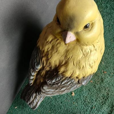 Set of 2 Large Yellow Bird Garden or Porch Statues