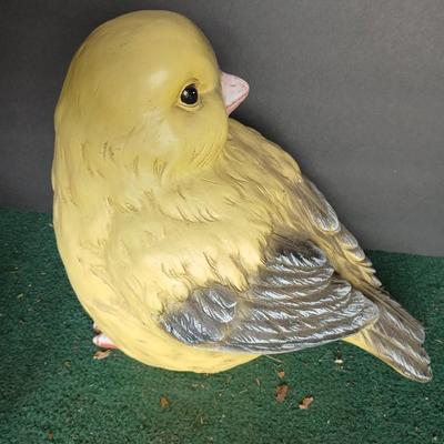 Set of 2 Large Yellow Bird Garden or Porch Statues