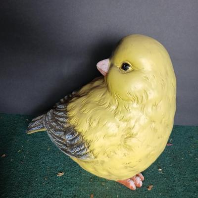 Set of 2 Large Yellow Bird Garden or Porch Statues
