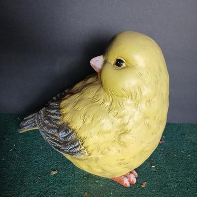 Set of 2 Large Yellow Bird Garden or Porch Statues