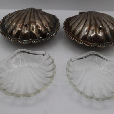 Silver Plated Clam Shell Butter Dish, Vintage Serving Dish, Condiment Dish, Elegance Silver Shell Dish