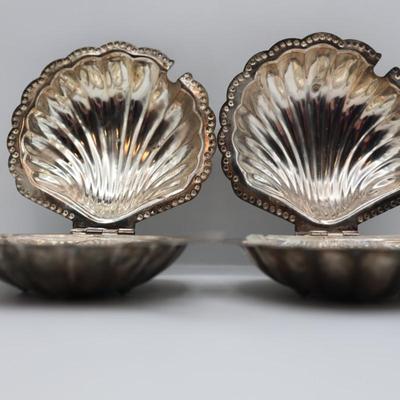 Silver Plated Clam Shell Butter Dish, Vintage Serving Dish, Condiment Dish, Elegance Silver Shell Dish