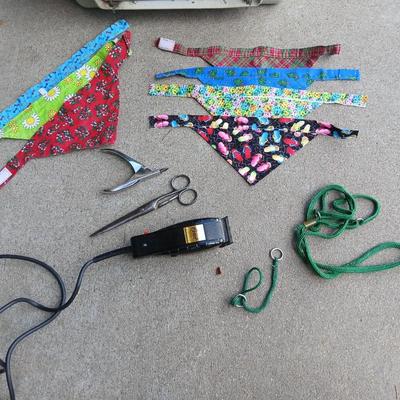 Dog Grooming & Travel Lot – Crate, Clippers, Bandanas & More