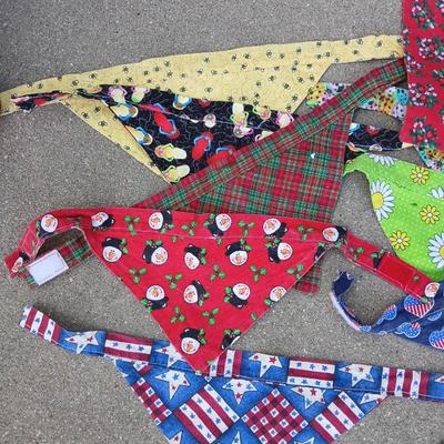 Dog Apparel & Accessories Lot – Holiday Sweaters, Bandanas, Harness & More
