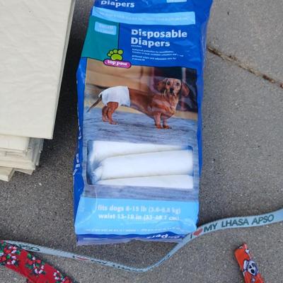 Dog Apparel & Accessories Lot – Holiday Sweaters, Bandanas, Harness & More