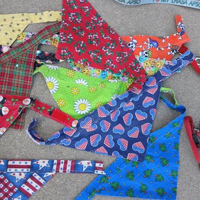 Dog Apparel & Accessories Lot – Holiday Sweaters, Bandanas, Harness & More