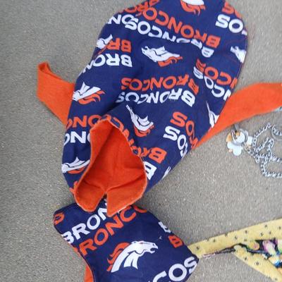 Dog Apparel & Accessories Lot – Holiday Sweaters, Bandanas, Harness & More