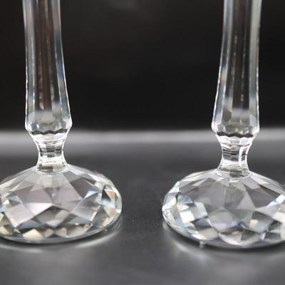 Swarovski Crystal Flower Topped Candle Holders