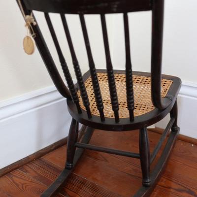 Vintage Child's Cane Seat Rocking Chair