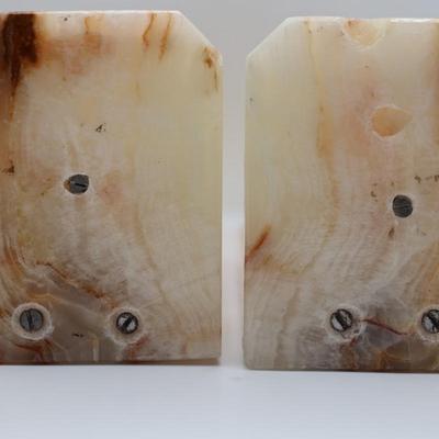 Vintage Onyx Monk Bookends