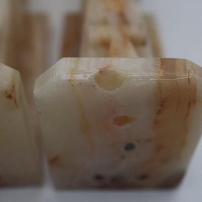 Vintage Onyx Monk Bookends
