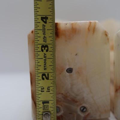 Vintage Onyx Monk Bookends