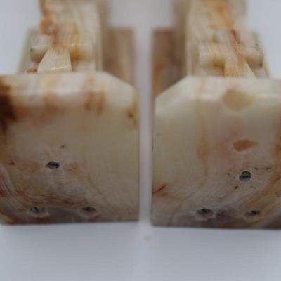 Vintage Onyx Monk Bookends