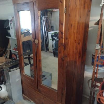 Antique Double Door Wardrobe- Approx 36" Wide, 68" Tall, 21" Deep