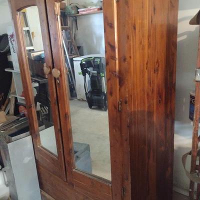 Antique Double Door Wardrobe- Approx 36" Wide, 68" Tall, 21" Deep