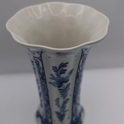 Delft Blue & White Vase and Trinket Dish with Lid