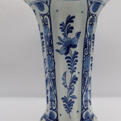 Delft Blue & White Vase and Trinket Dish with Lid