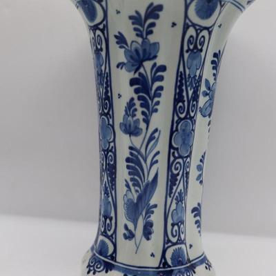 Delft Blue & White Vase and Trinket Dish with Lid