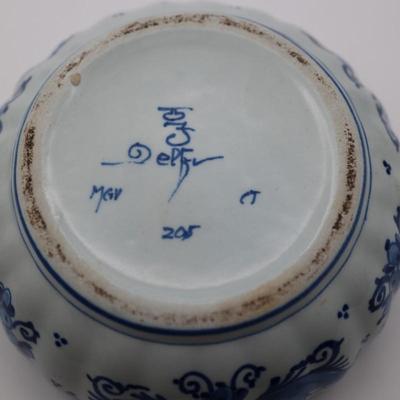 Delft Blue & White Vase and Trinket Dish with Lid