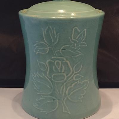Vintage Glazed Pottery Cookie Jar- Approx 9 1/2" Tall