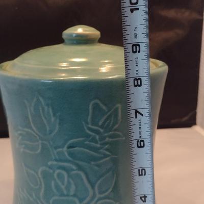 Vintage Glazed Pottery Cookie Jar- Approx 9 1/2" Tall