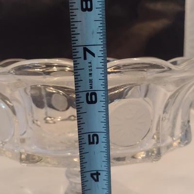 Fostoria Clear Coin Glass Compote Bowl- Approx 8 1/2" in Diameter, 6 5/8" Tall