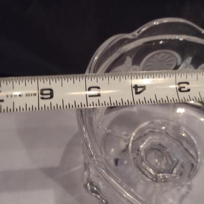 Fostoria Clear Coin Glass Covered Pedestal Candy Dish