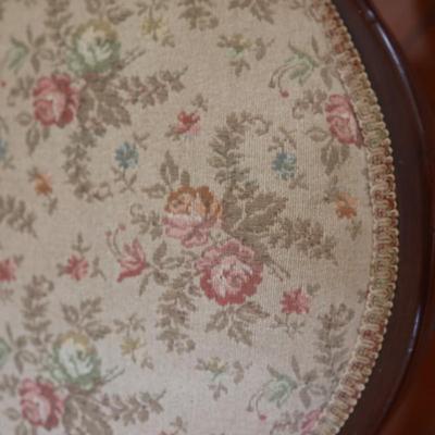 Vintage Carved Side Chair on Wheels (See Details)