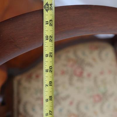 Vintage Carved Side Chair on Wheels (See Details)