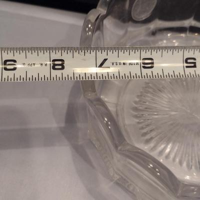 Fostoria Clear Coin Glass Bowl with Scalloped Rim- Approx 7 3/8" in Diameter
