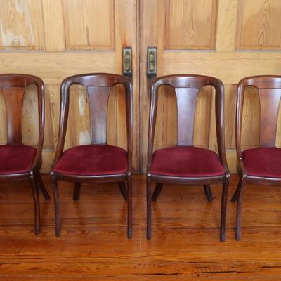Set of 4 Mahogany Empire Style Dining Chairs