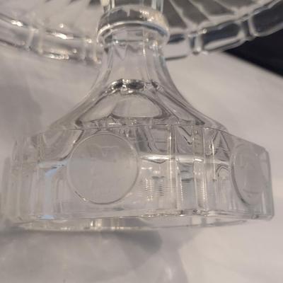 Fostoria Clear Coin Glass Cake Pedestal- Approx 10" in Diameter