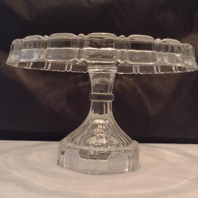 Fostoria Clear Coin Glass Cake Pedestal- Approx 10" in Diameter