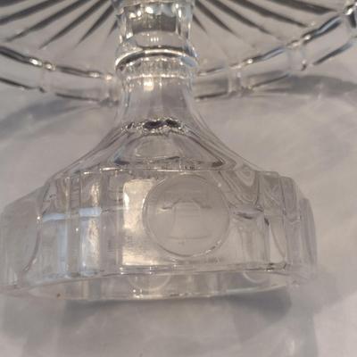 Fostoria Clear Coin Glass Cake Pedestal- Approx 10" in Diameter