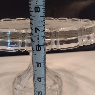Fostoria Clear Coin Glass Cake Pedestal- Approx 10" in Diameter