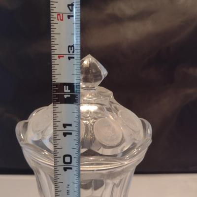 Fostoria Clear Coin Glass Footed Urn with Lid- Approx 13" Tall