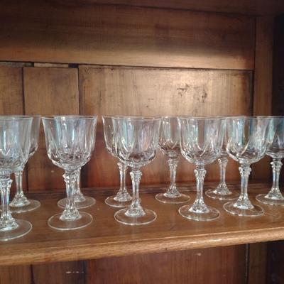 Cristal D'Arques Durand Wine Glasses- Auteuil Pattern- Set of 11