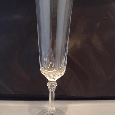 Cristal D'Arques Durand Champagne Flutes- Auteuil Pattern- Set of 4