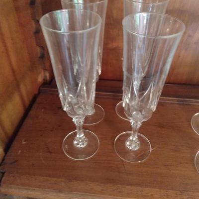 Cristal D'Arques Durand Champagne Flutes- Auteuil Pattern- Set of 4