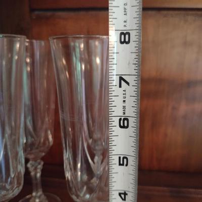 Cristal D'Arques Durand Champagne Flutes- Auteuil Pattern- Set of 4
