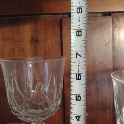 Cristal D'Arques Durand Water Goblets and Cordial Glasses- Auteuil Pattern- 3 of Each