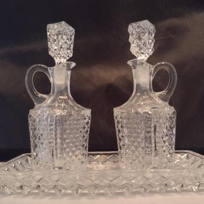 Pair of Cruets with Under Plate