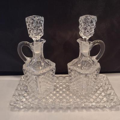 Pair of Cruets with Under Plate