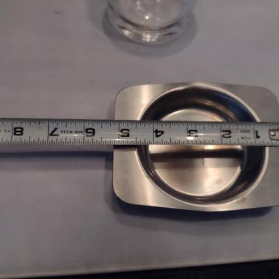 Vintage Metal and Glass Parmesan/Grated Cheese Bowl