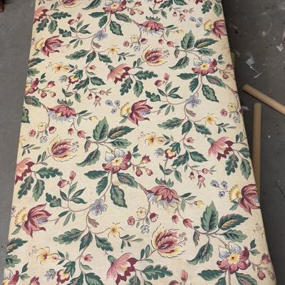 Vintage Wooden Fabric Covered Chest on Casters