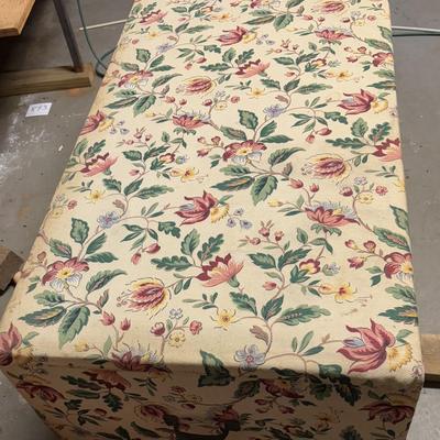 Vintage Wooden Fabric Covered Chest on Casters