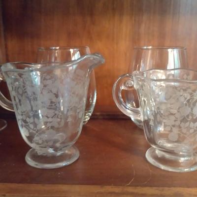 Collection of Glassware- Glasses and Cream & Sugar