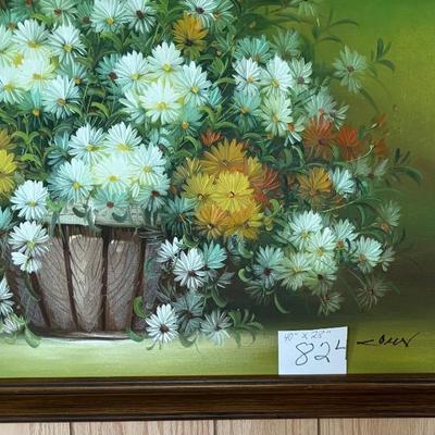 Vintage Daisies in Basket Picture