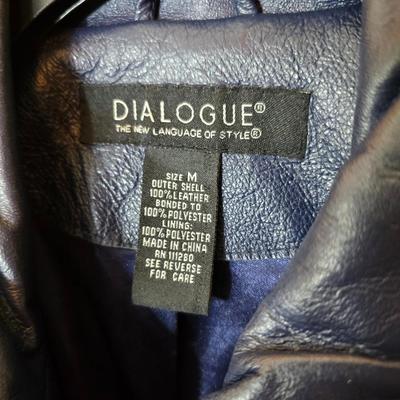 Dialogue Women's Leather Jacket – Size M – Deep Navy Blue